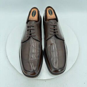 Prada Men Size 8.5 Brown Leather Apron Toe Lace Up Derby Dress Shoes
